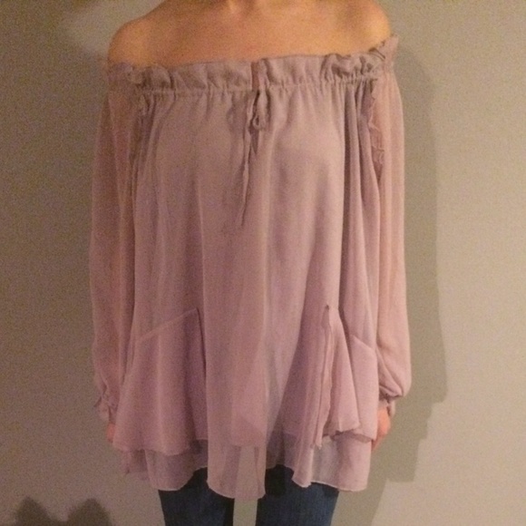 Off the shoulder sheer top