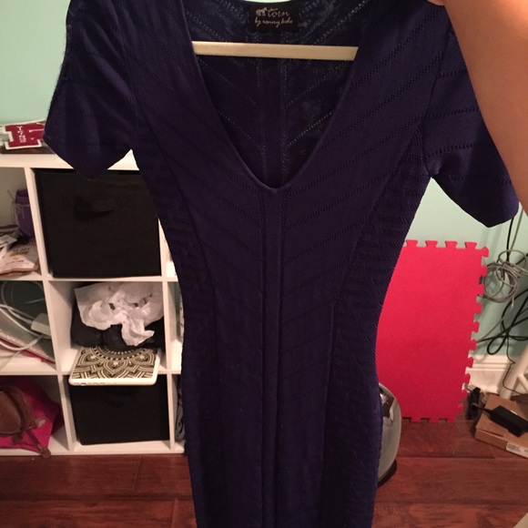 Torn by Ronny Kobo Navy Dress