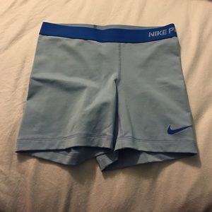 Nike pro fitted baby blue spandex