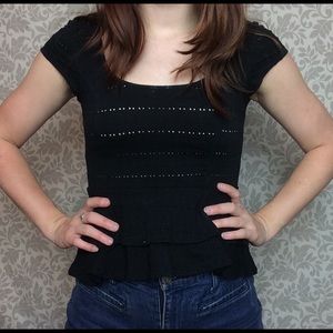 Black Peplum Top