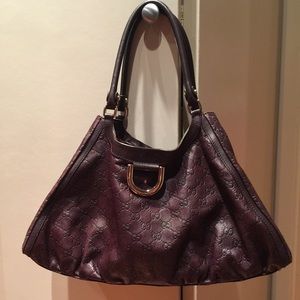 Burgundy Guccisima Leather Tote