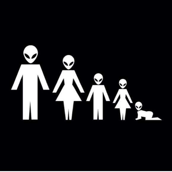 My Alien Family Vinyl Decal (choose size & color)