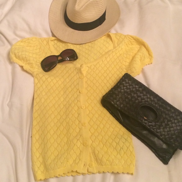 Yellow cardigan