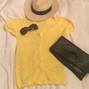 Yellow cardigan