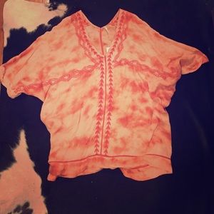 Free People tye dye rust tunic top