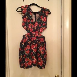 Cut-out Floral Dress