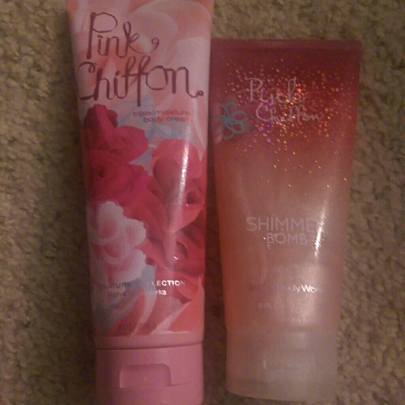 Pink chiffon lotion and shimmer bundle