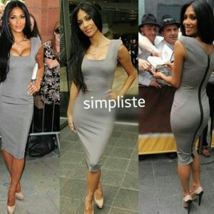 Bodycon midi zipper dress