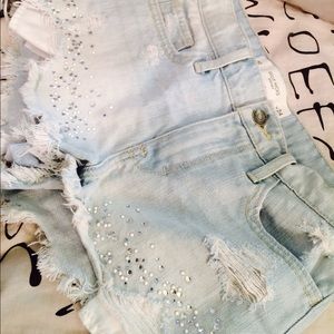 Rhinestone Gilly Hicks high waisted shorts
