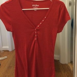 Red button up