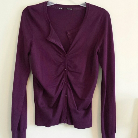 Eggplant  purple women's cardigan sweater