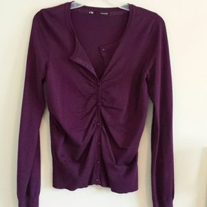 Eggplant  purple women's cardigan sweater