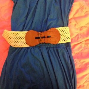 Blue sundress with belt