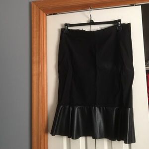 Black stretchy mermaid skirt with faux leather