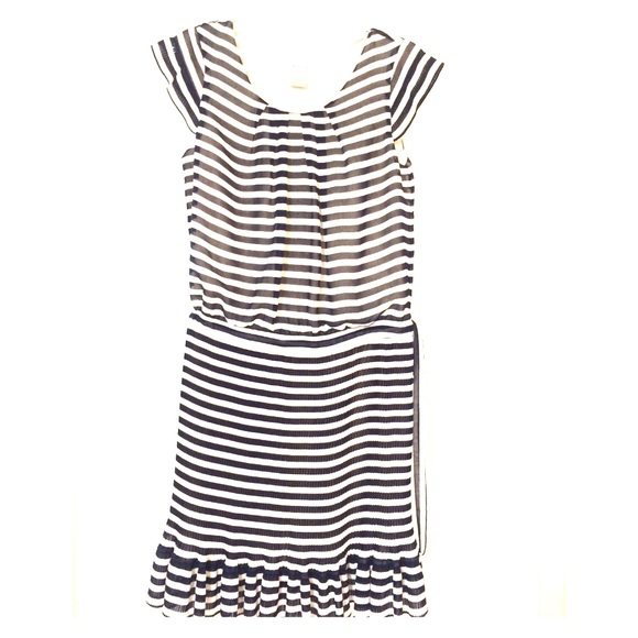Navy and white dress