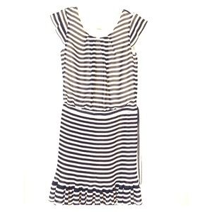 Navy and white dress
