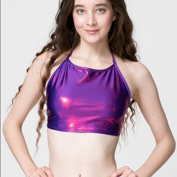 RARE AA Cali Sun & Fun Purple Sparkly Top - Picture 1 of 4