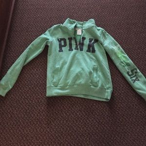PINK Quarter Zip in Green