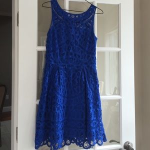 Lilly Pulitzer "Foley" Cobolt Blue Lace Dress