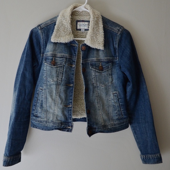 faux shearling jean jacket