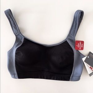 NWT Champion Black & Grey Sports Bra Crop Top