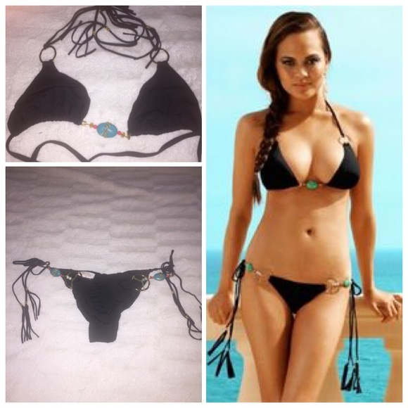 Beach Bunny One way Ticket bikini size S black