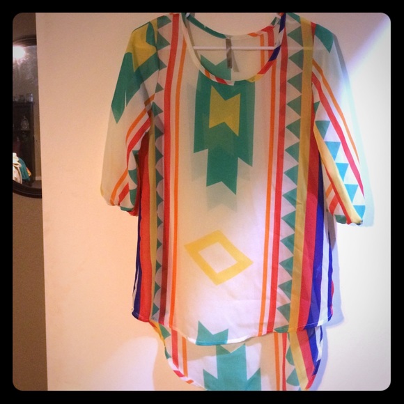 Aztec Print High Low top
