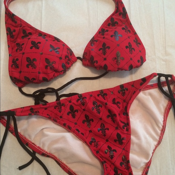 Red and black bikini..small top medium bottom