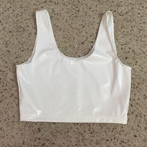 American Apparel White Vinyl Crop Top