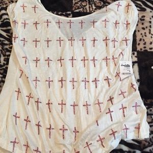 Charlotte Russe White cross shirt