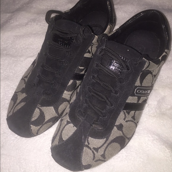 Pre-loved gray and black Coach Sneakers