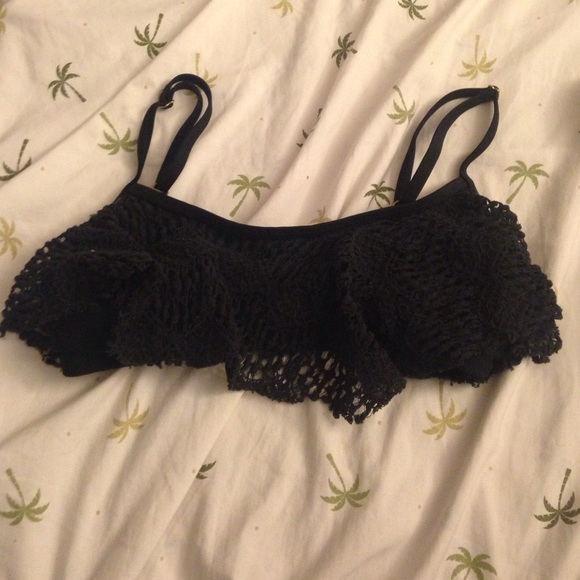 Black lace swimsuit top
