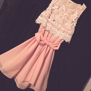 Peach/Pink Crochet Sundress