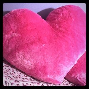 Other Big Pink Fluffy Heart Shape Pillow Super Cute Poshmark