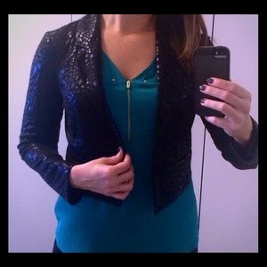 Bebe black cheetah print blazer/shirt bundle