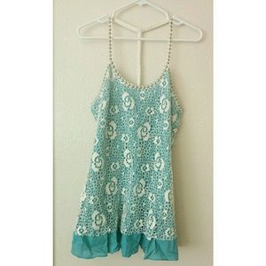 Studded lace turquoise tunic shirt/dress