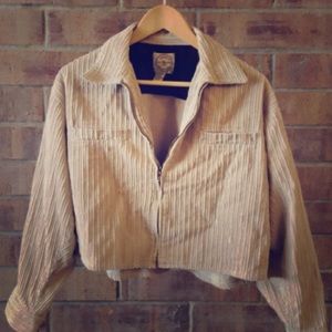 Beige Corduroy Short Jacket