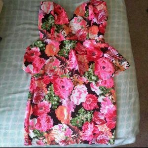 Floral peplum dress