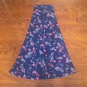‼️GOING SOON‼️Navy Tropical Floral Maxi Skirt