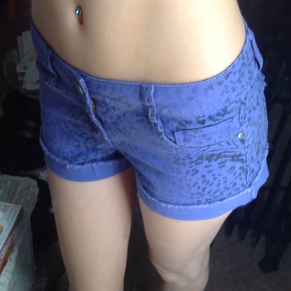Animal Printed Purple Shorts