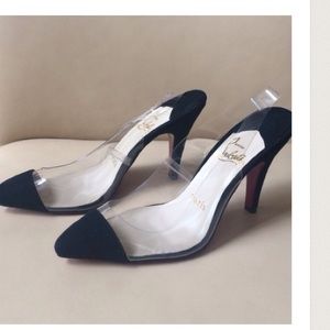 Black Red Bottom Sling Back Pump