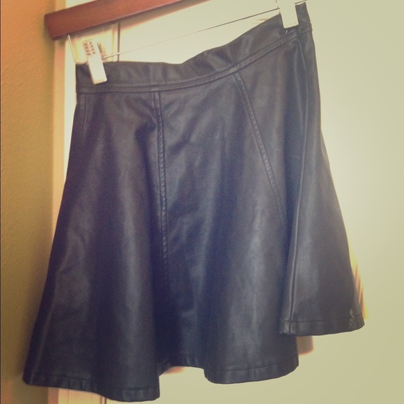 Leather skater skirt