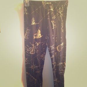 Nautical Black & Gold leggings