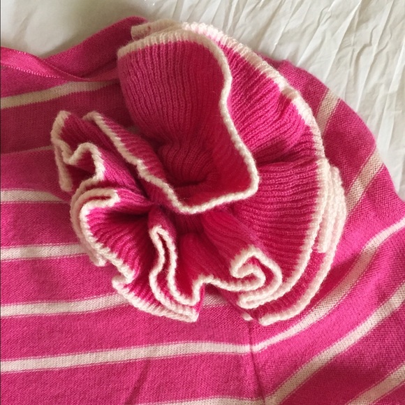 Loft Pink Striped Sweater/Tunic with Flower Detail - Picture 2 of 4