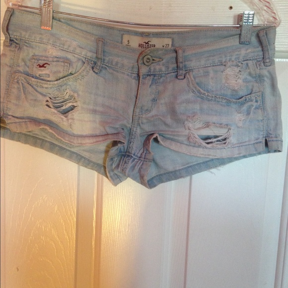 Hollister light wash denim shorts