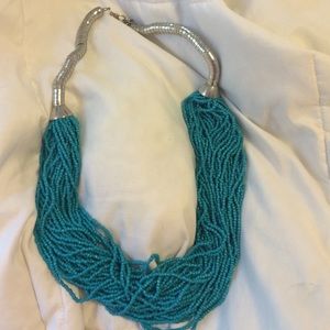 Teal bead necklace
