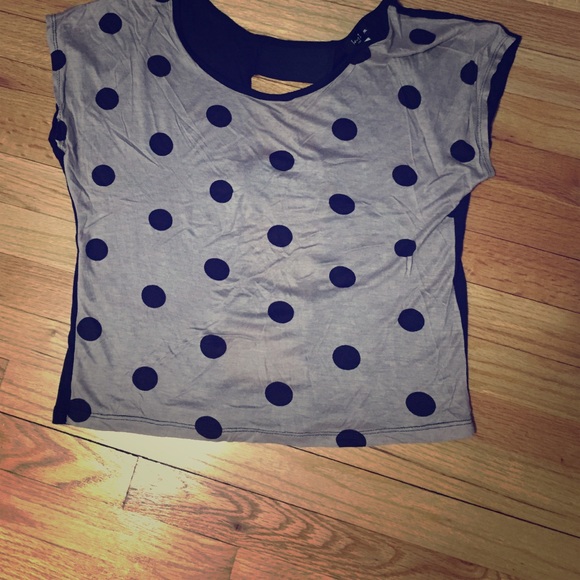 Tan and black Polka dot top