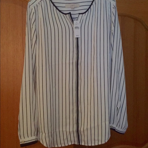 Loft blue striped blouse