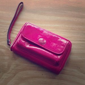 Coach hot pink wristlet