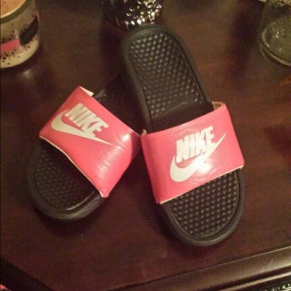 Pink nike sandals